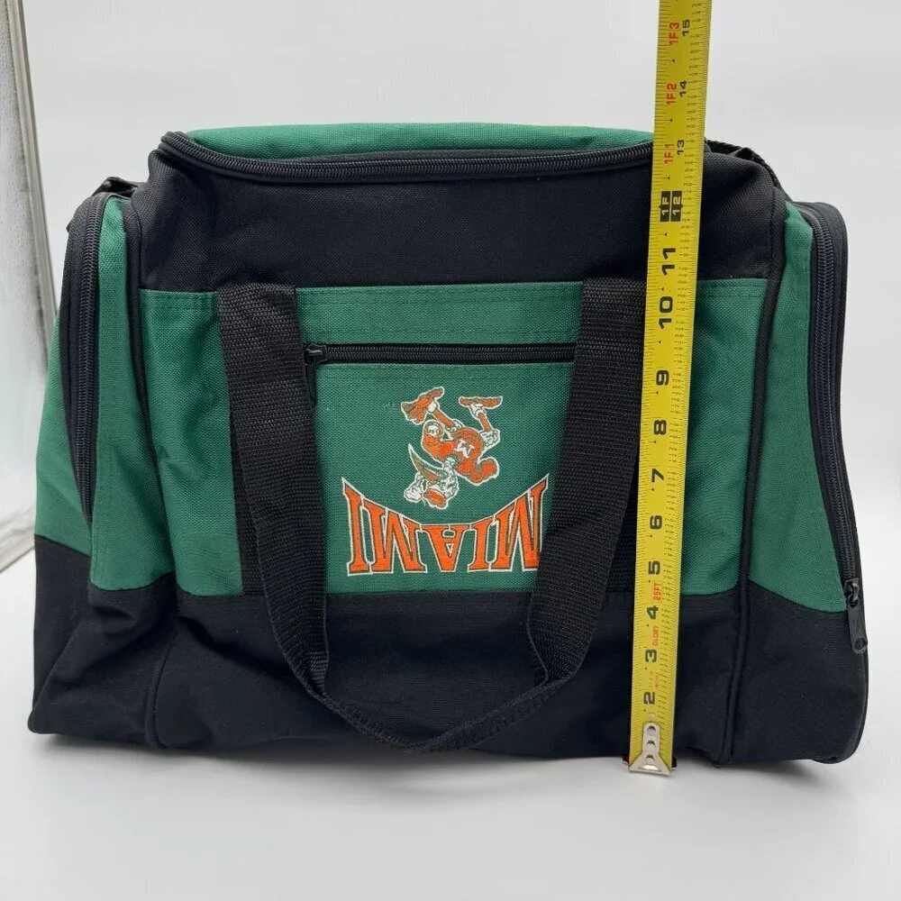 Vintage Miami Hurricanes Duffel Bag Collegiate Gym/Travel Bag Retro Embroidered